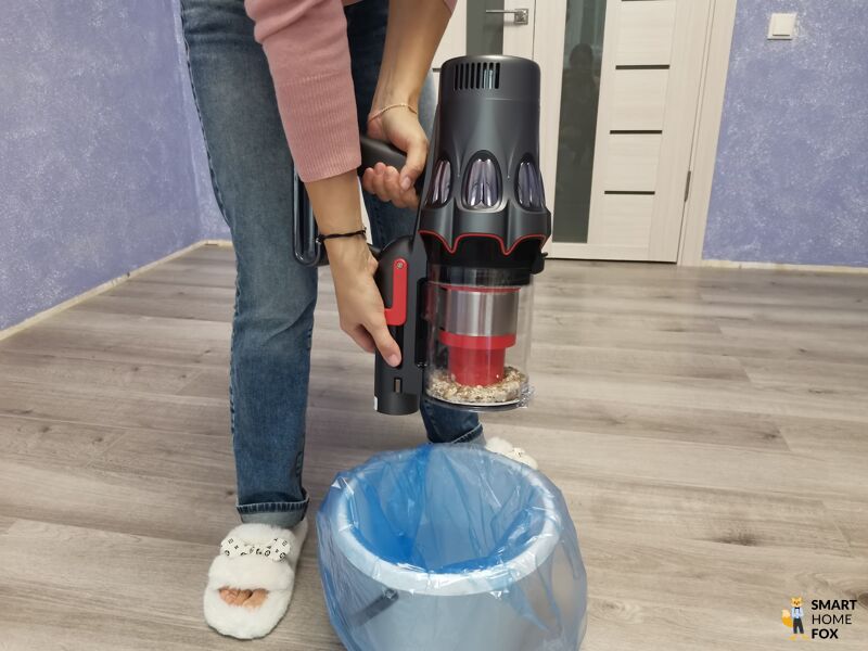 Deerma T50W опорожнение пылесборника
